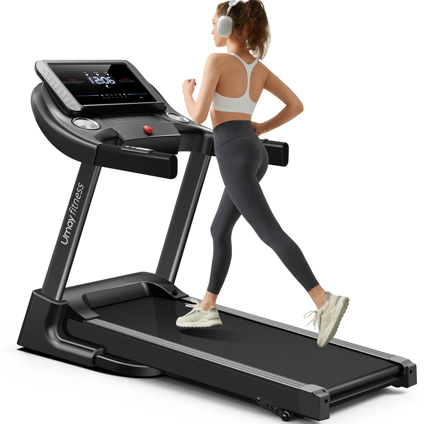 Home Folding Incline Treadmill with Pulse Sensors,