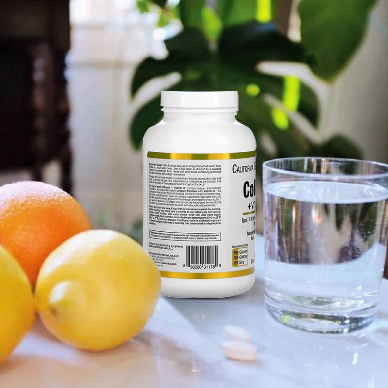 Bcuelov Type I & III Hydrolyzed Collagen Peptides Plus Vitamin C
