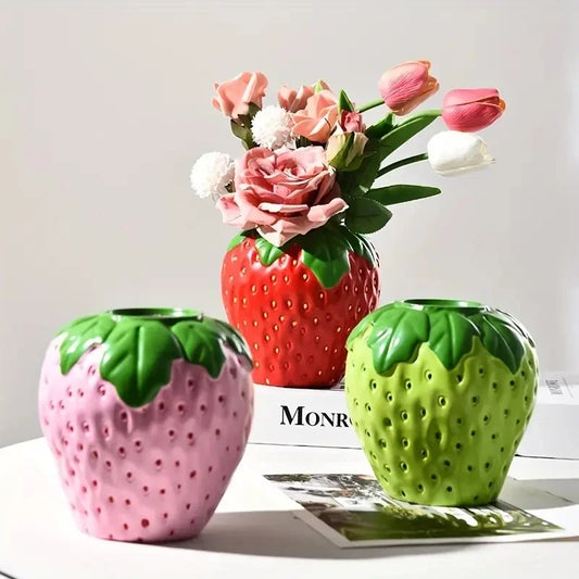 Creative Strawberry Shaped Vase for Flower Arrangement