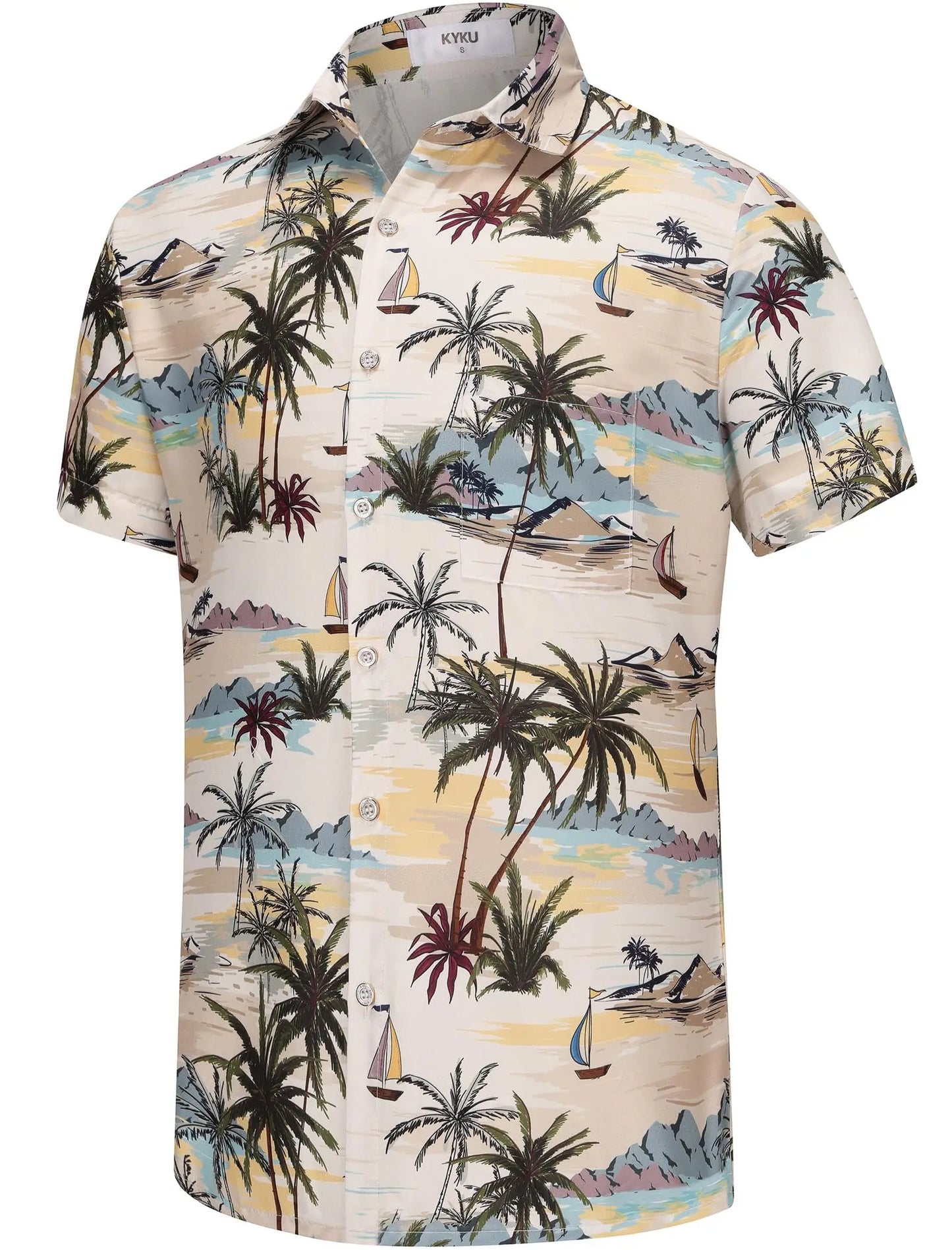 KYKU Hawaiian Shirt for Men -  Summer Clothes with Pockets