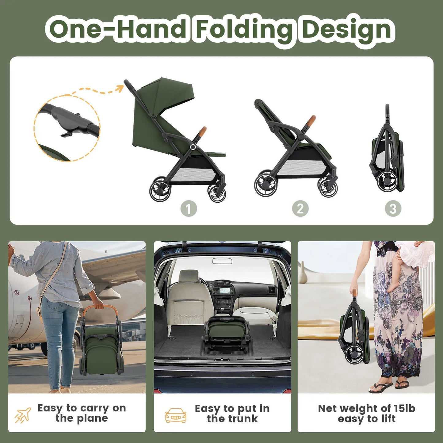Seat With Folding Cart High quality newborn Lightweight baby car light strollers