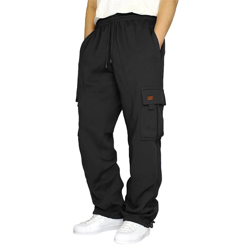 Men’s Loose Cargo Pants Casual Drawstring