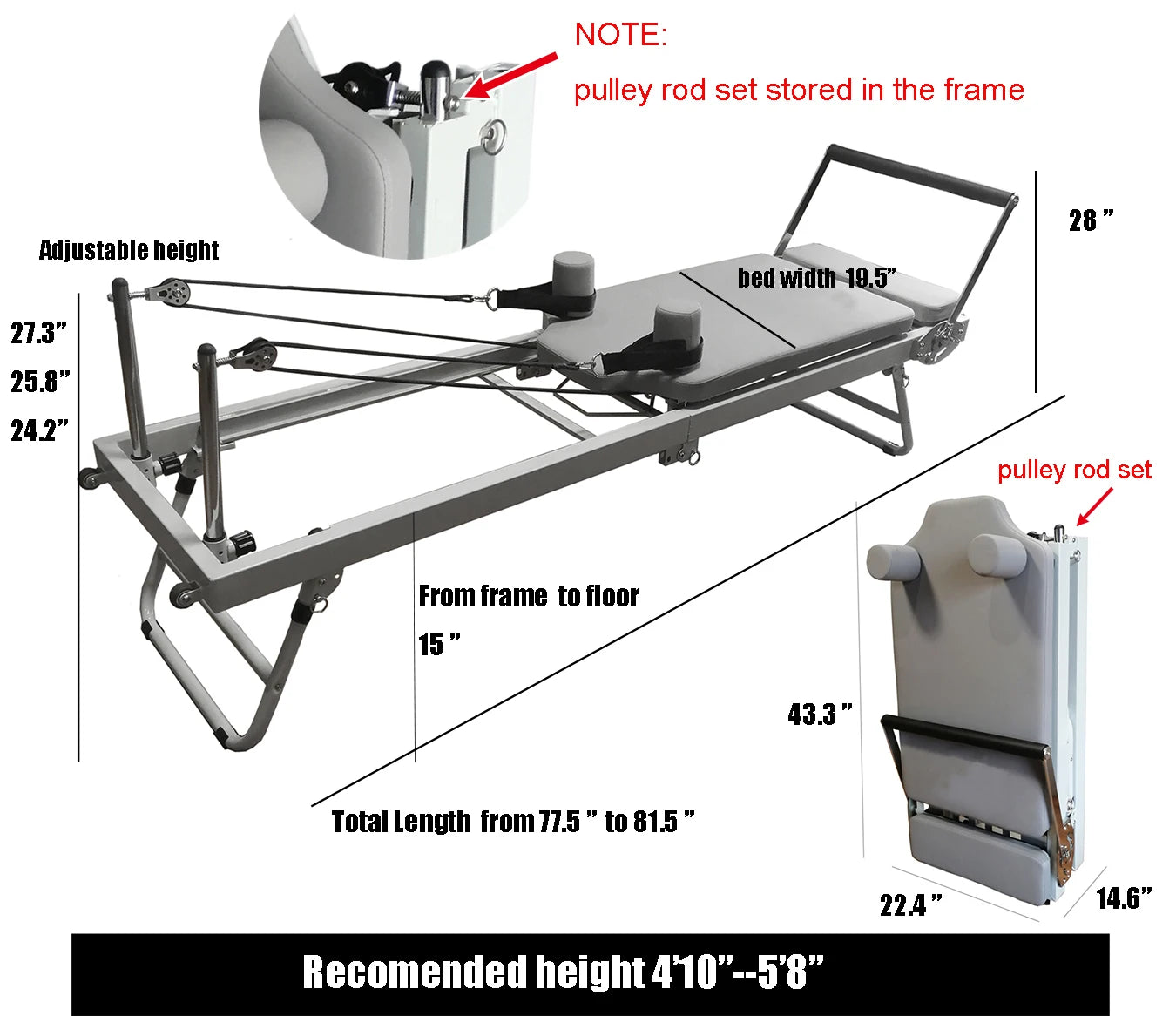Pilates Reformer Fitness Equipment