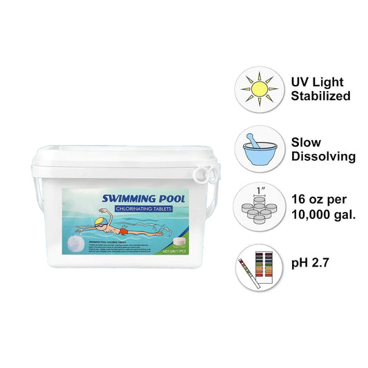 40lb 3 Inch Cleaner Tablets for Cleaning and Disinfecting Swimming Pools
