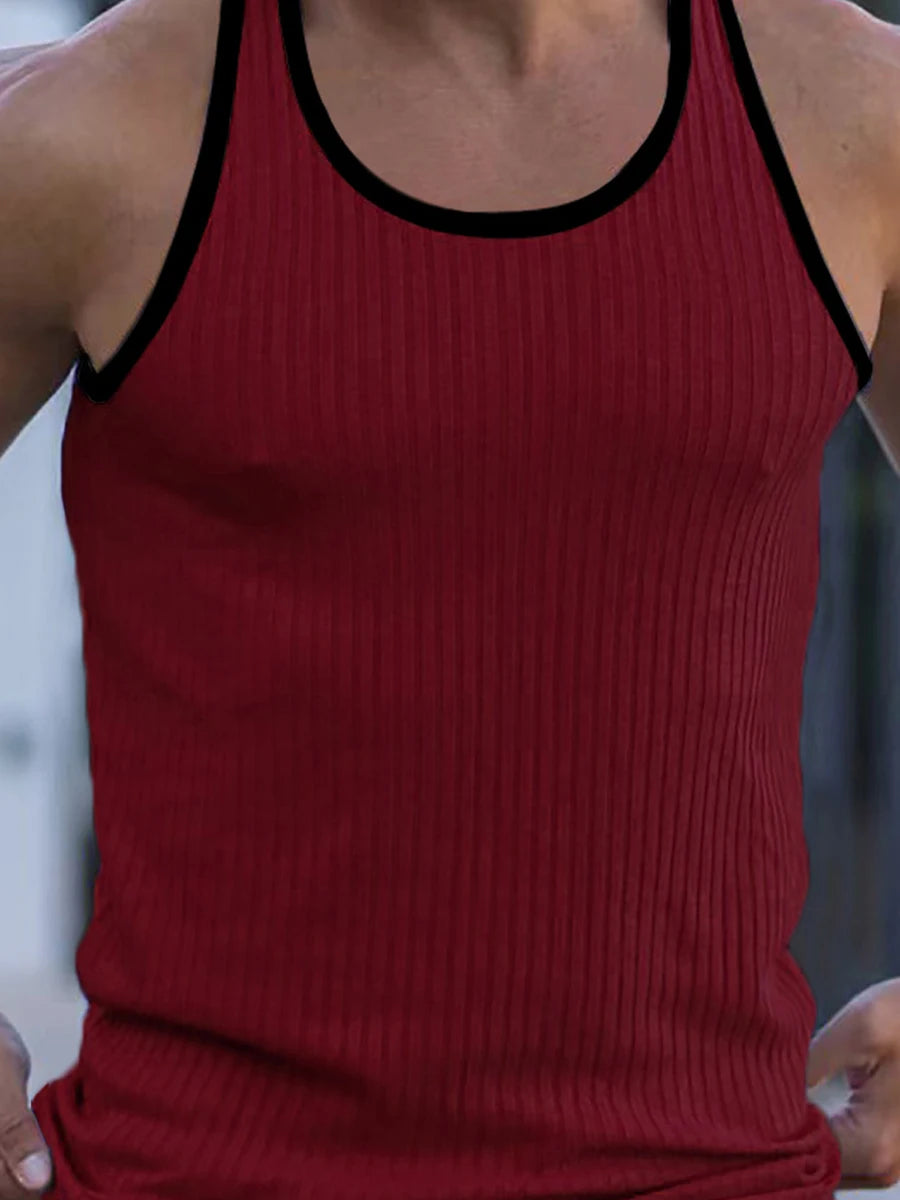 Men's Sleeveless Muscle Tank Tops with Racerback Design