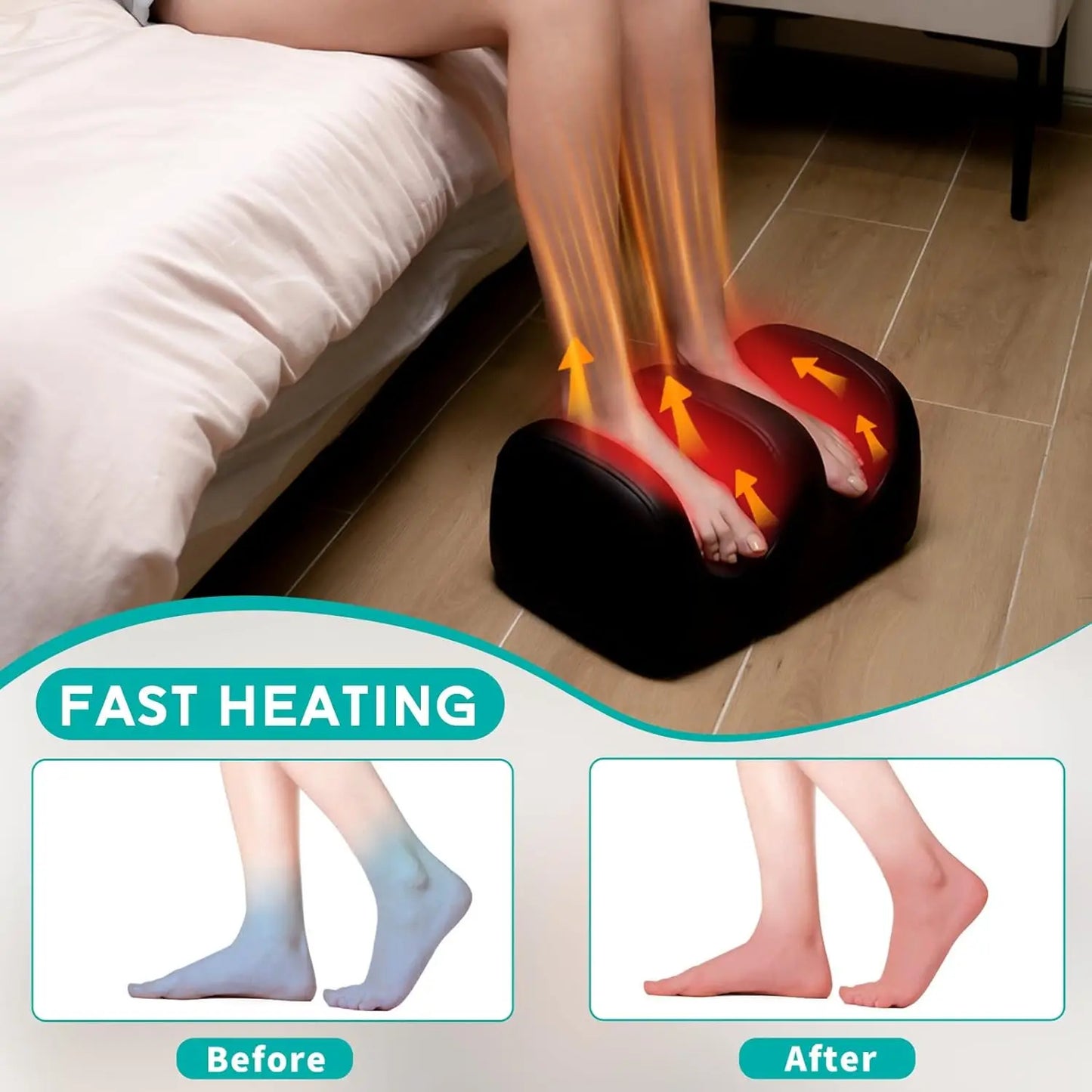Electric Foot Massager Machine with Heat  Kneading Feet Calf Massagers for Relaxation