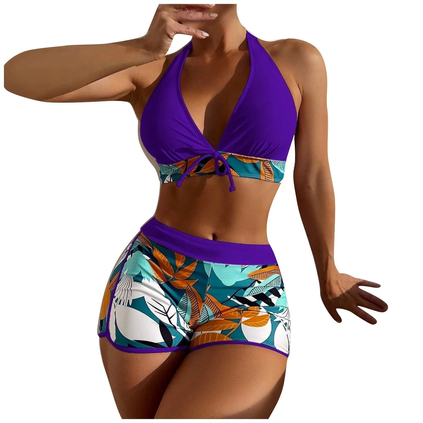 Shorts Bikinis Set  High Waist Swimsuit Women S
