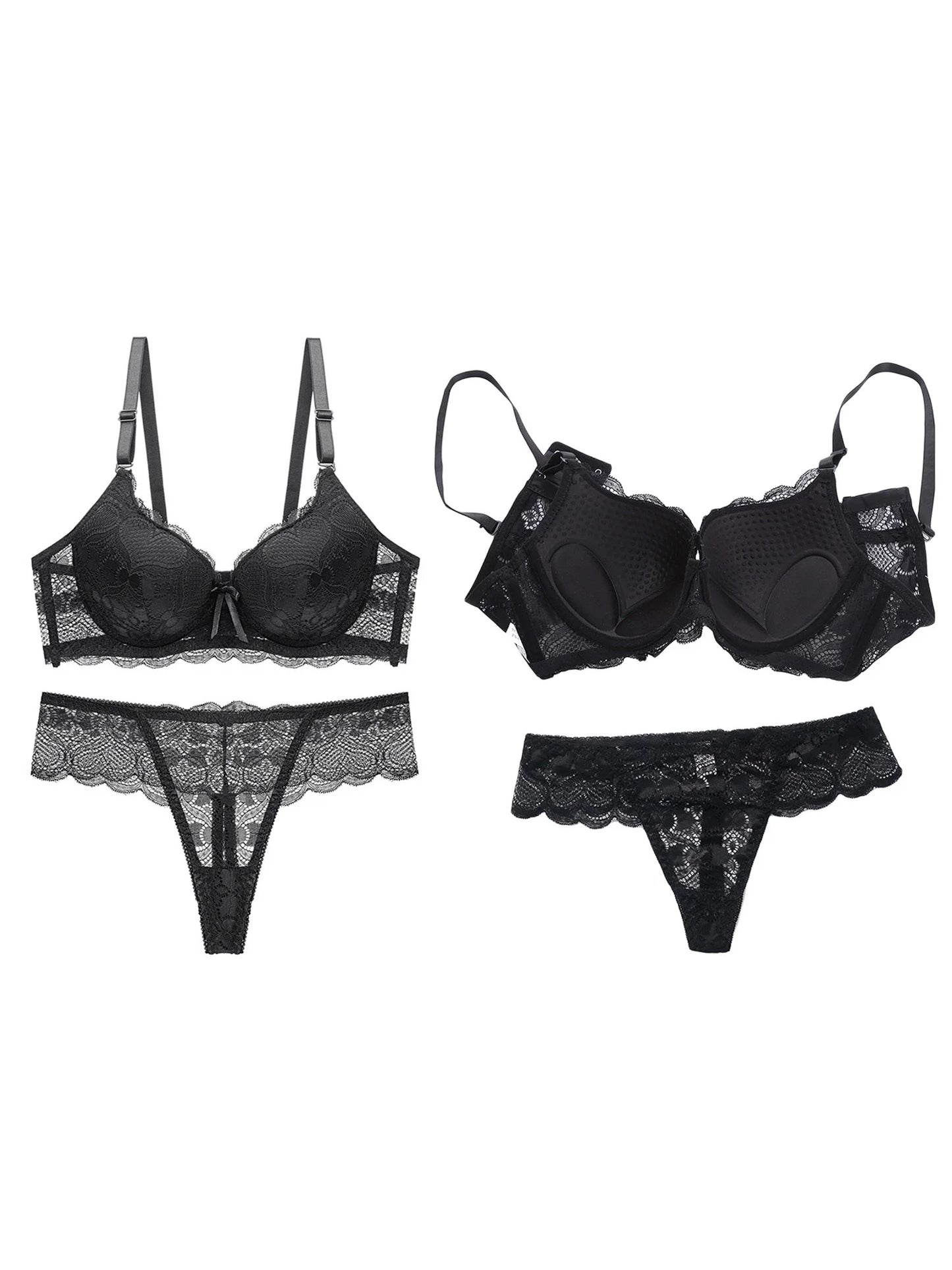 Women s Floral Lace Lingerie Set Sheer Mesh Seductive Babydoll