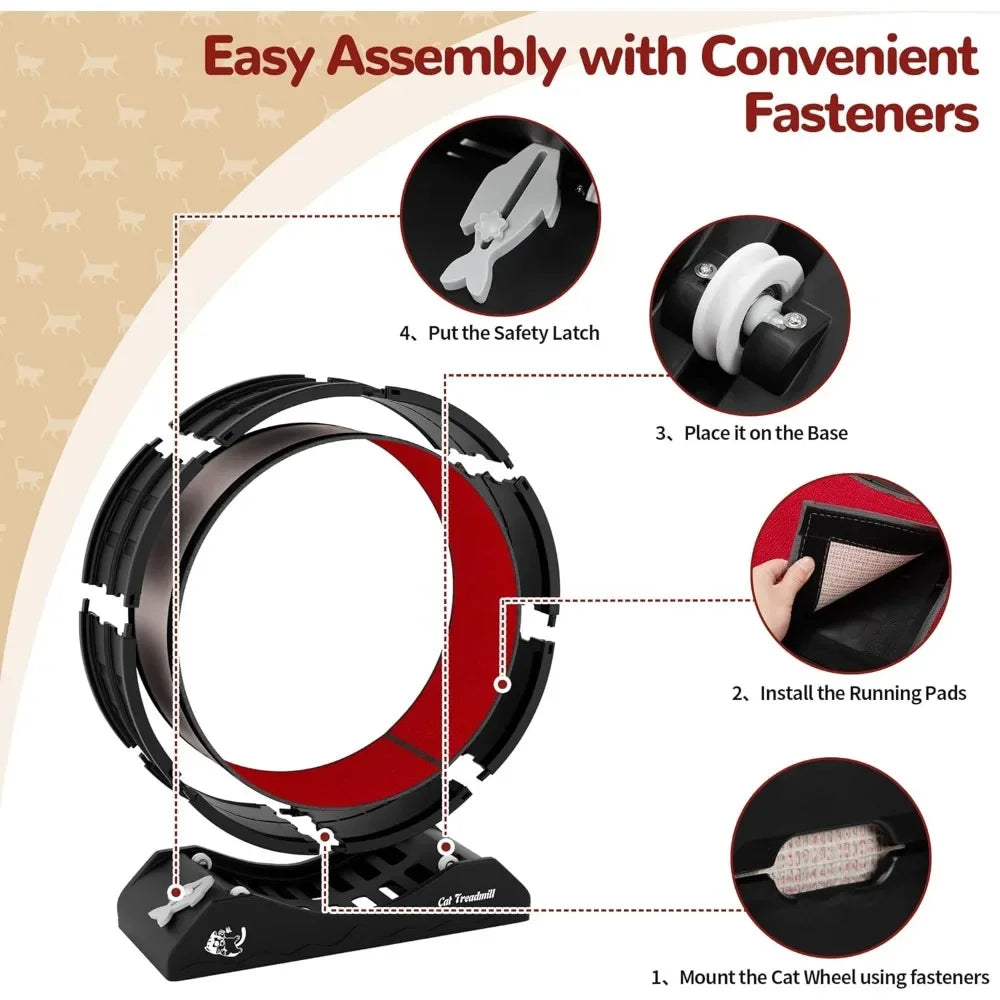 Cat Wheel for Indoor Cats, 31.5" Exercise Running Wheel