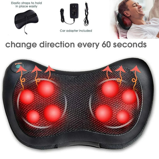 8 Head Electric Back Massager With Heat Deep Tissue Neck MassagePillow