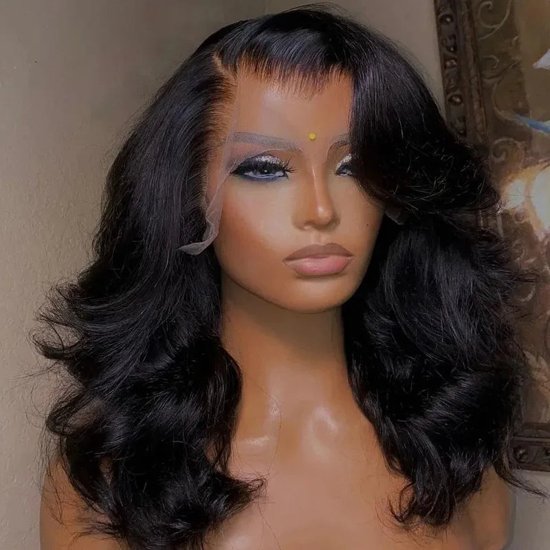 Body Wave Bob Wig 13x6 Transparent Lace Frontal Wig Brazilian Human Hair Wigs