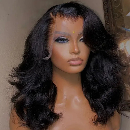Body Wave Bob Wig 13x6 Transparent Lace Frontal Wig Brazilian Human Hair Wigs