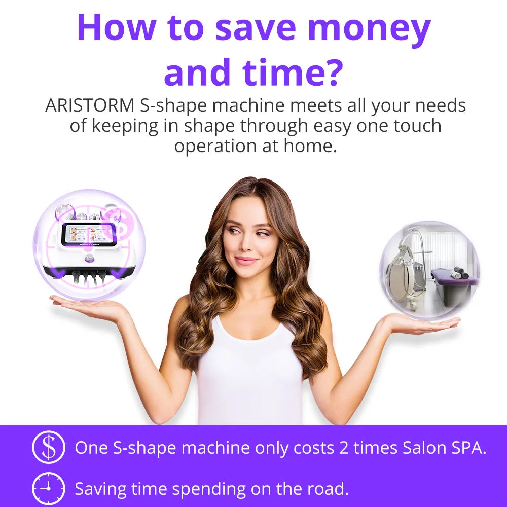S Shape Ultrasonic 30K Cavitation Machine Fat Burning Radio Frequency Skin Tightening