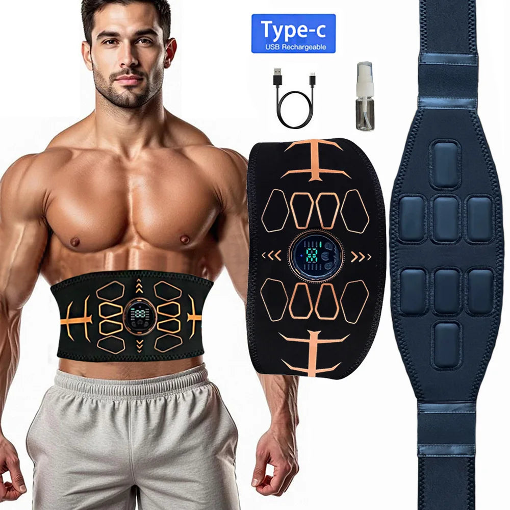 Muscle Toner Smart Abdominal Toning Belt EMS Muscle Stimulator Ab Trainer   Massager Weight Loss Fitness Equipment