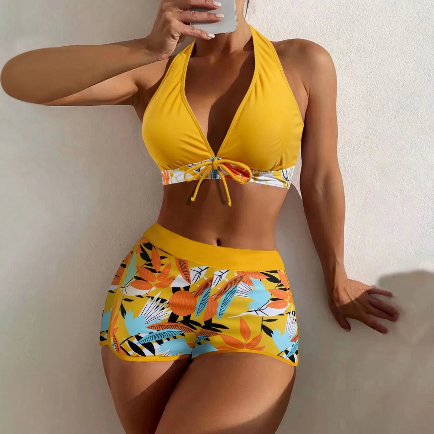 Shorts Bikinis Set  High Waist Swimsuit Women S