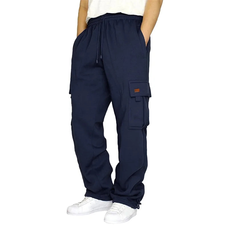 Men’s Loose Cargo Pants Casual Drawstring