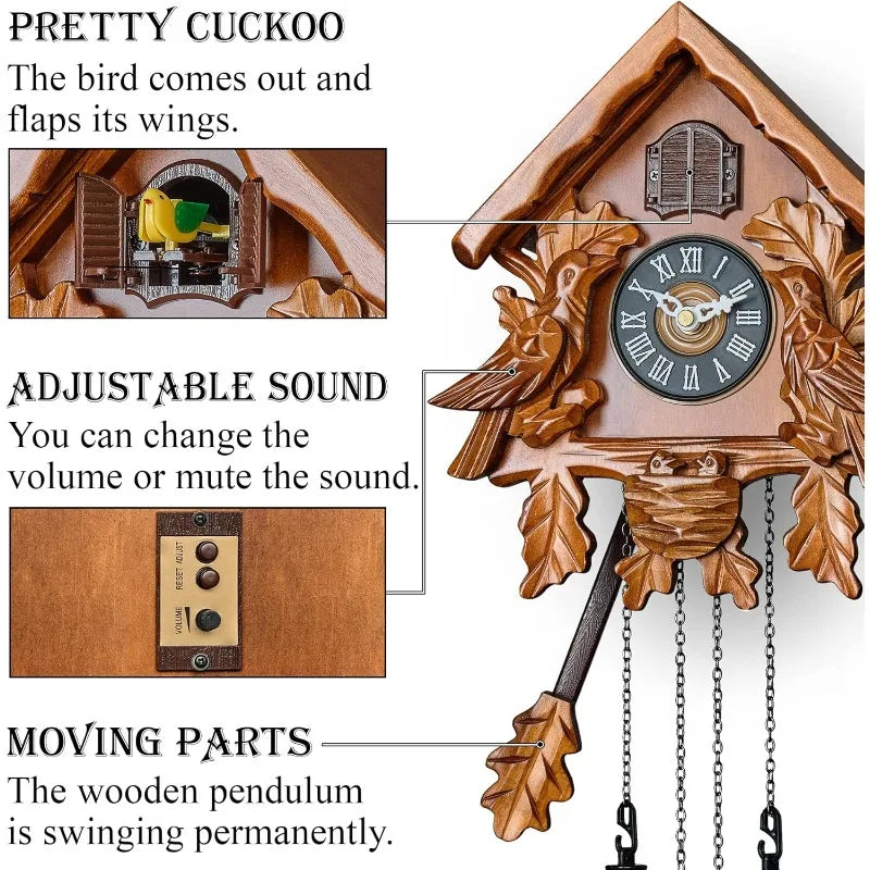 Cuckoo Clock With Night Mode, Singing Bird,