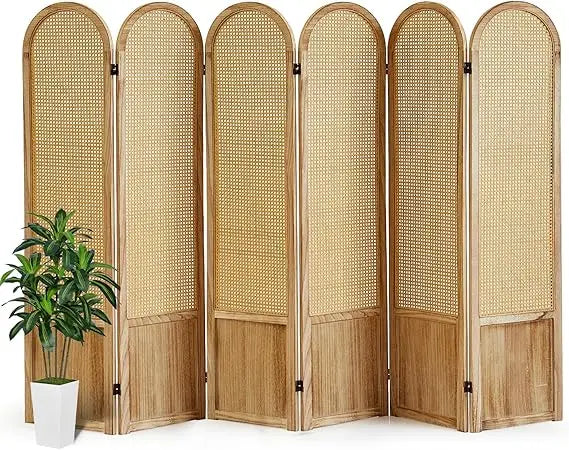 Room Divider 4 Panel, Folding Privacy Screen, Foldable Wood Divider