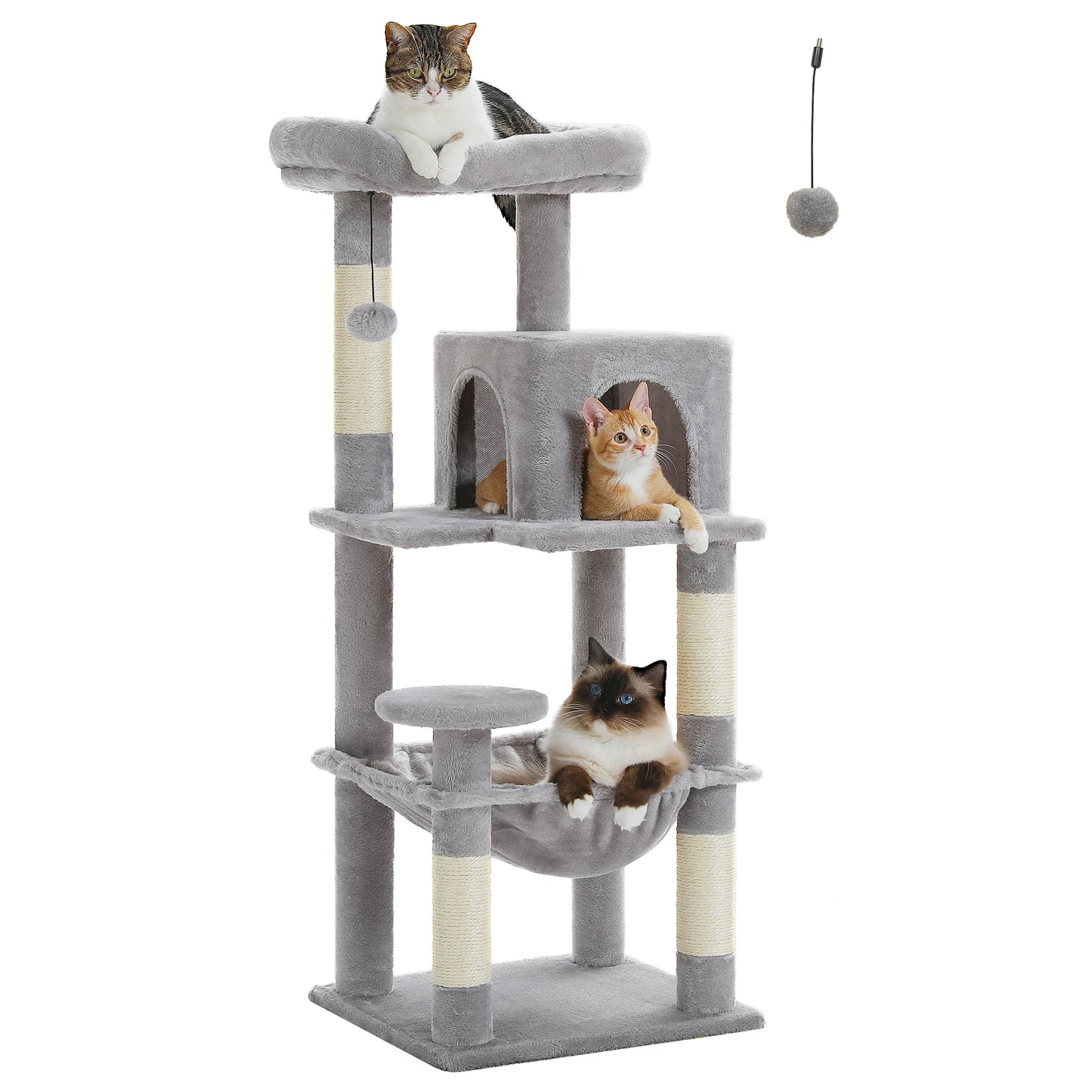 Cat Tree for Indoor Cats, 5-Level Cat Tower for Large Cats with Metal Frame