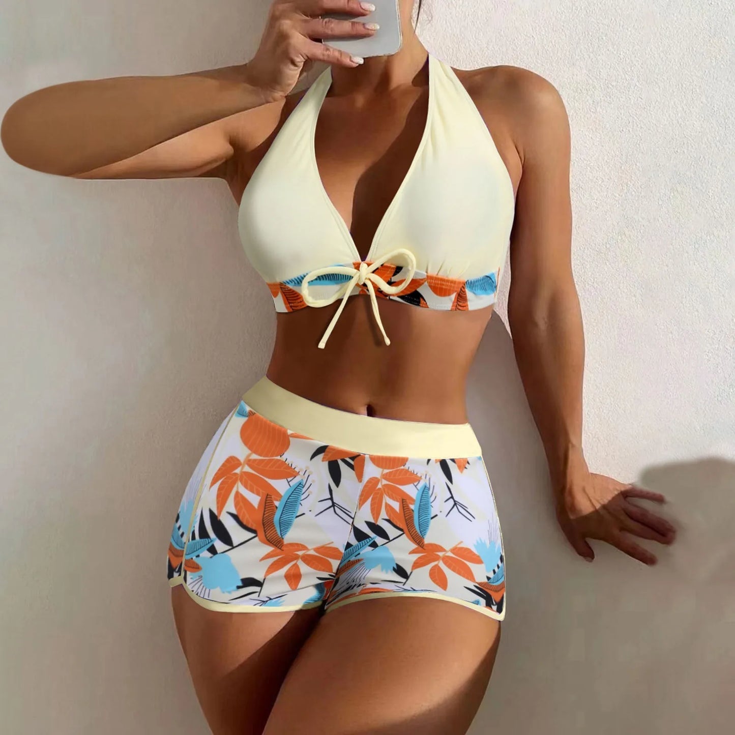 Shorts Bikinis Set  High Waist Swimsuit Women S