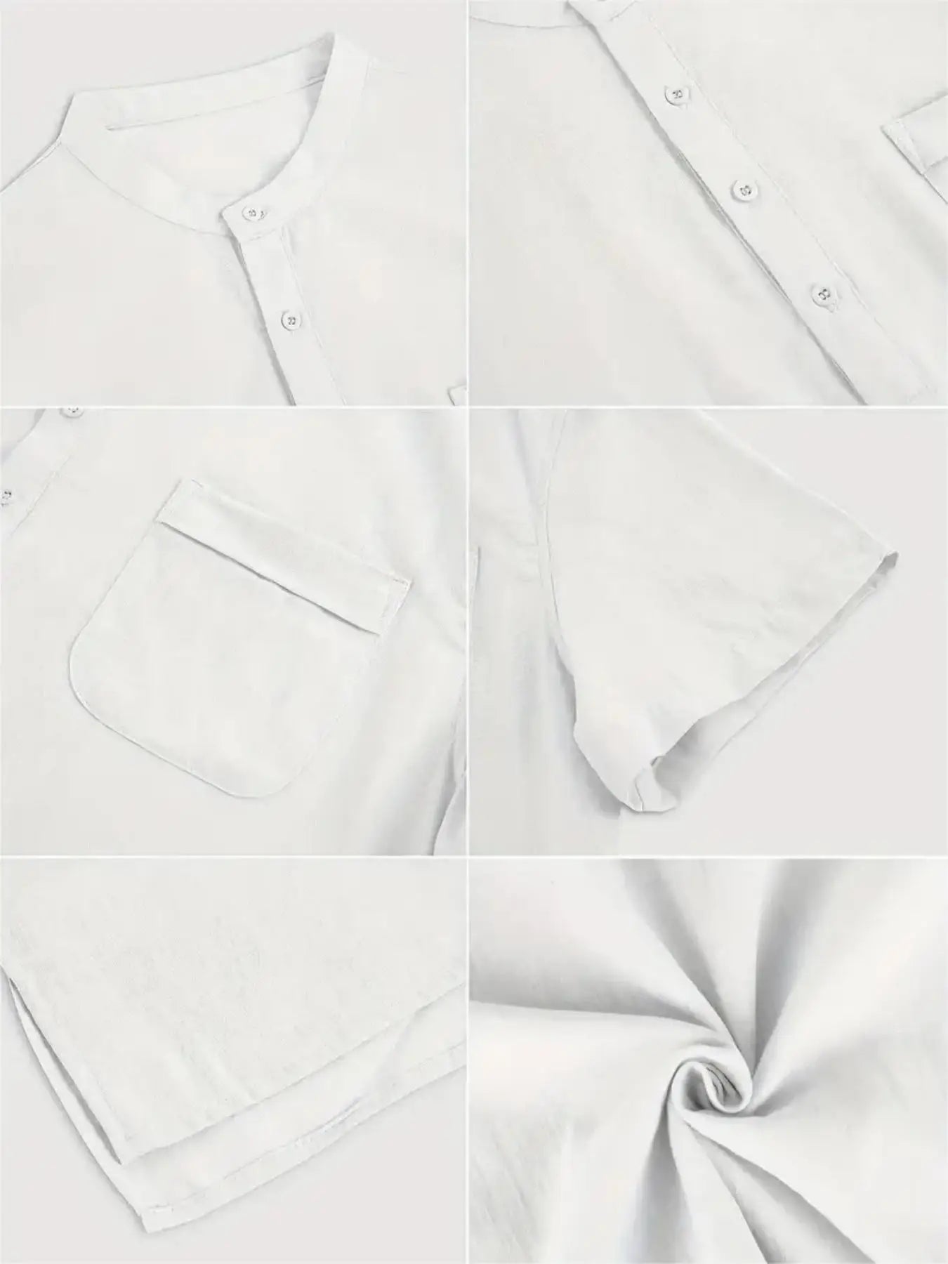 Men's Plus Size Cotton Linen Shirt with Pocket Casual