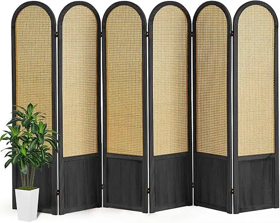 Room Divider 4 Panel, Folding Privacy Screen, Foldable Wood Divider