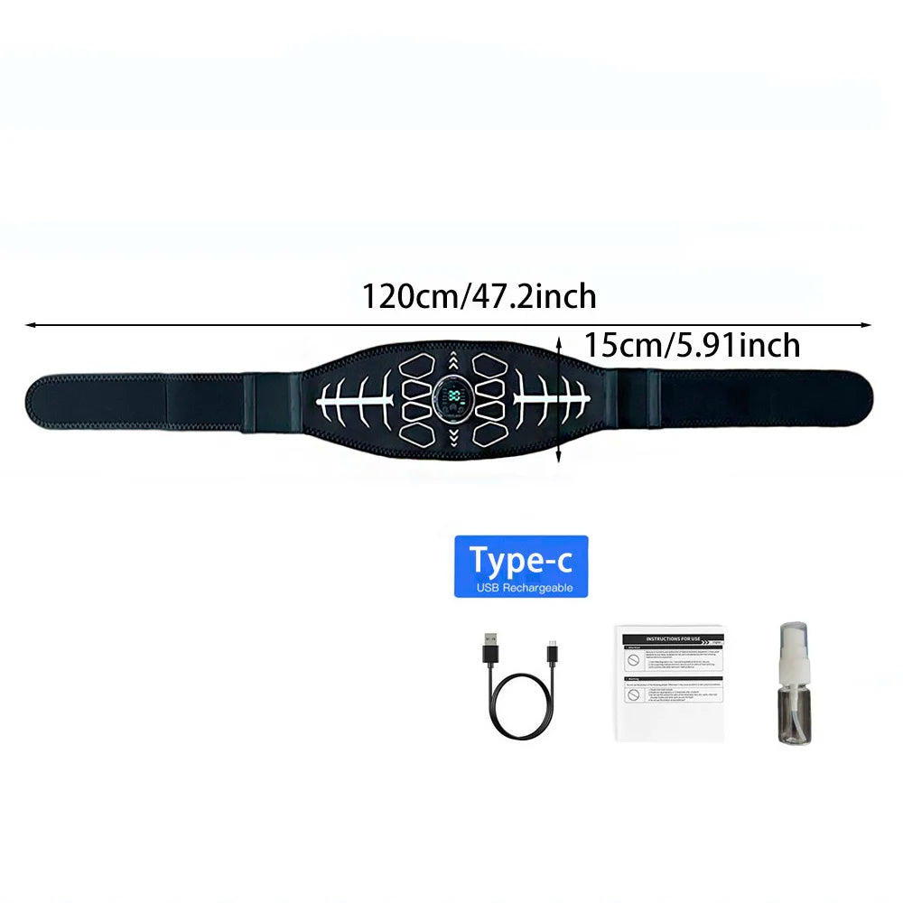 Abdominal Toning Belt Muscle Toner EMS Muscle Stimulator Abs Trainer Recharge Body Massager