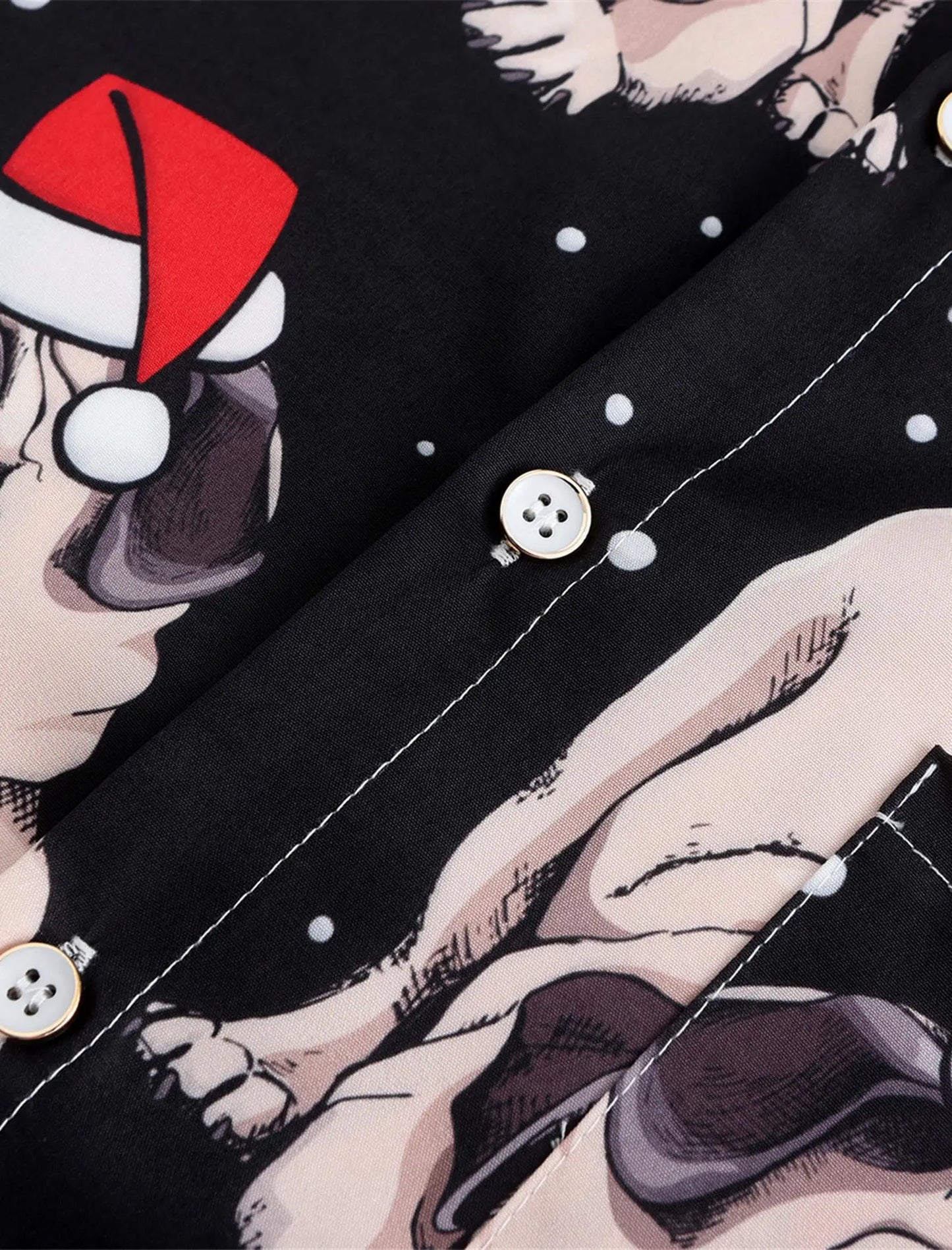 Hawaiian Shirts for Men Santa Claus Party Casual Button Down Short Sleeve Shirt with Pocket