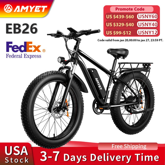 EB26 Electric Bike for Adults 1000W Electric Bicycle 48V 15AH E Bike 26" Fat Tire