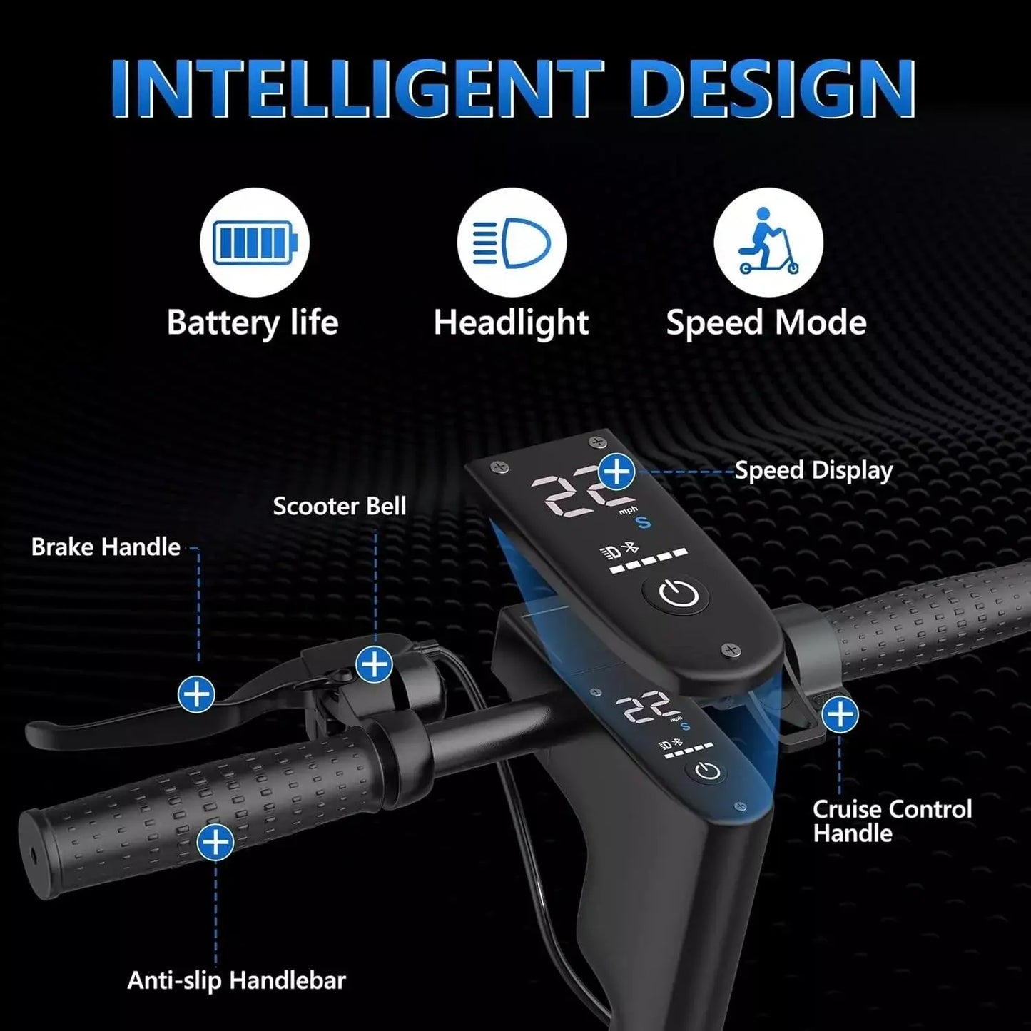 LADPED LPMAX 10" Solid tires Folding Electric Scooter 22MPH 500W 14.5AH 28Miles   Dual Shock Absorber EScooter