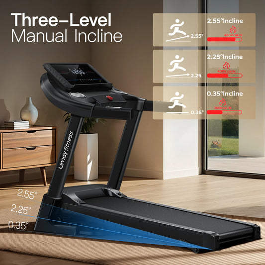 Home Folding Incline Treadmill with Pulse Sensors,