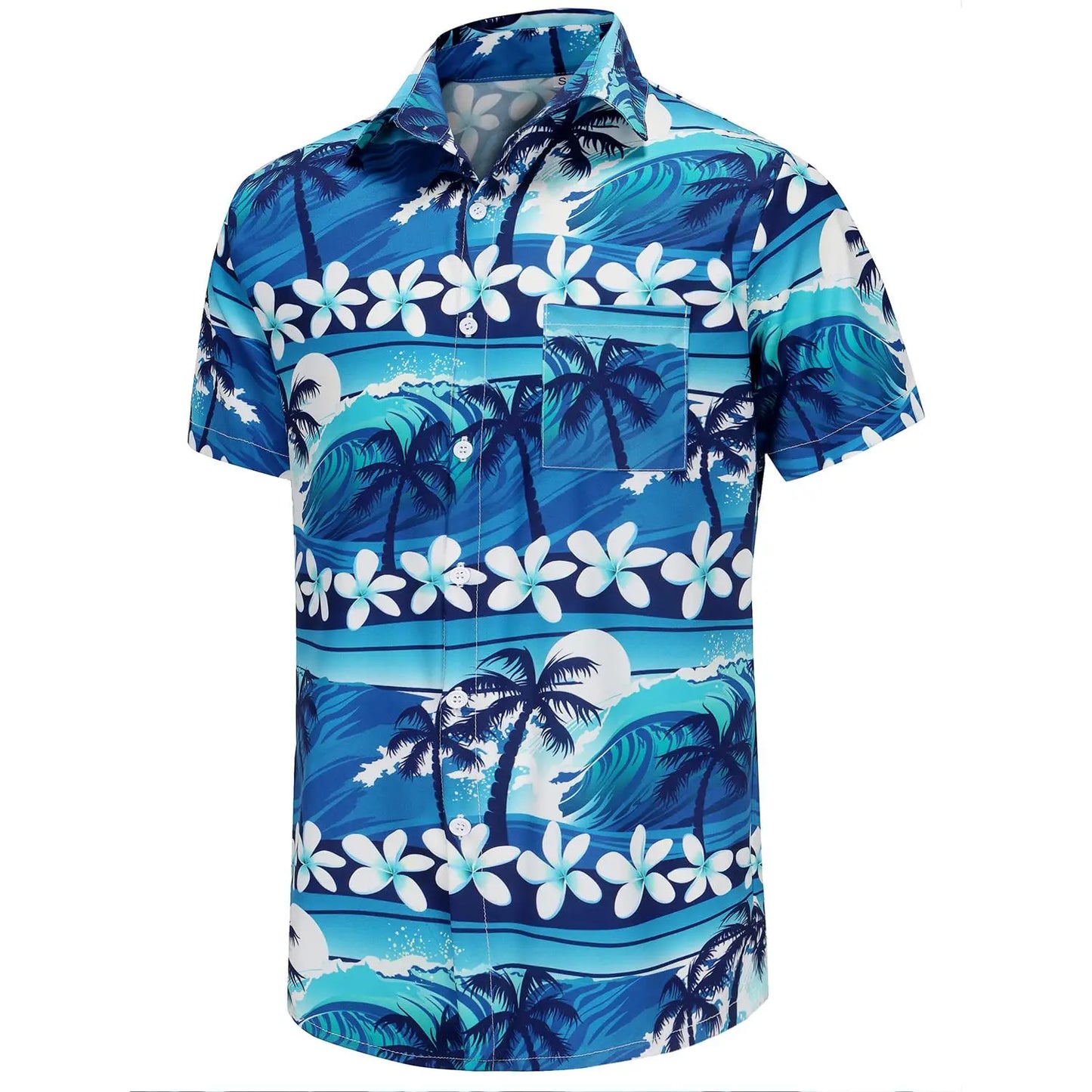 Funky Halloween Hawaiian Shirt for Men Palm Beach Shirts Tropical Vacation Shirts