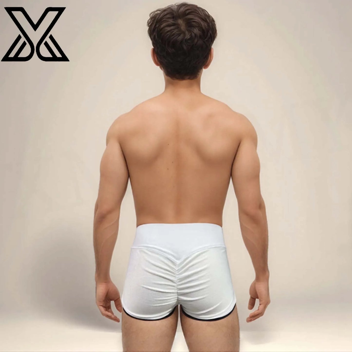 Men's hip lifting beach pants, swimming trunks,