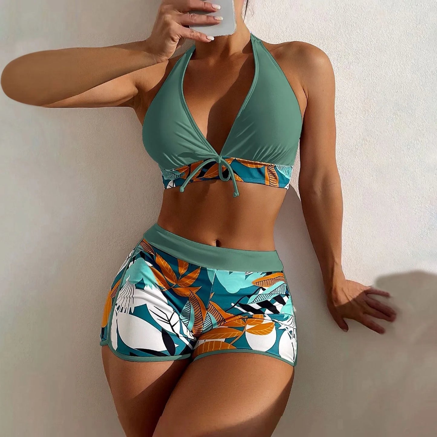 Shorts Bikinis Set  High Waist Swimsuit Women S