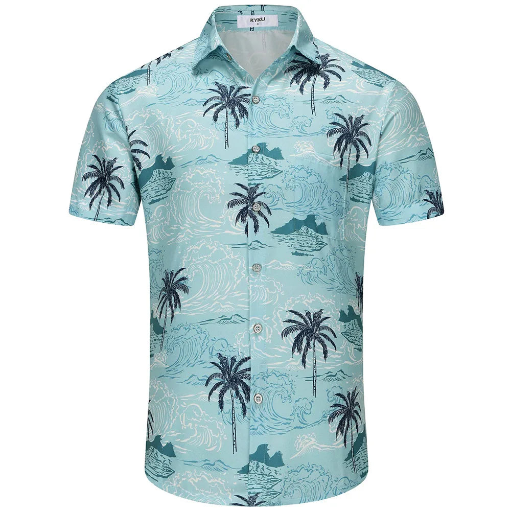KYKU Hawaiian Shirt for Men -  Summer Clothes with Pockets