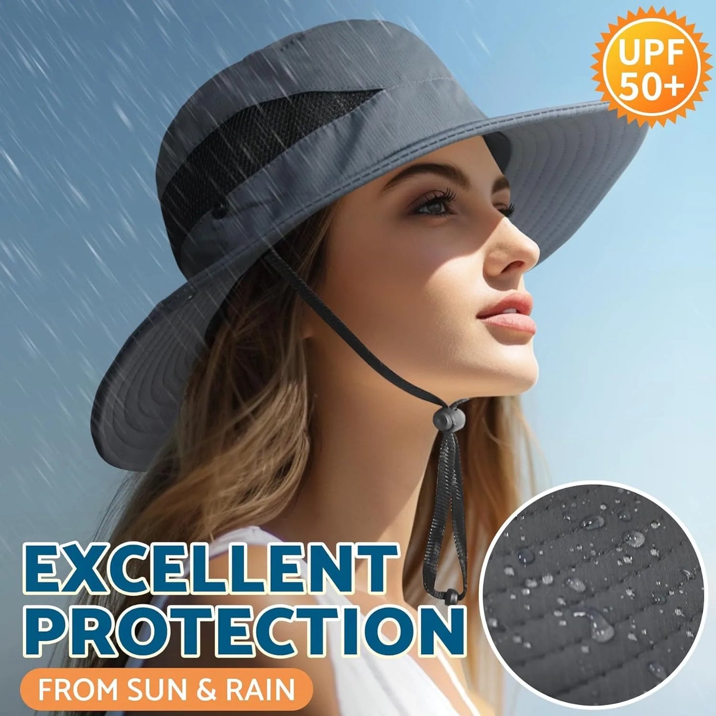 Sun Bucket Hats for Men Women 3” Wide Brim