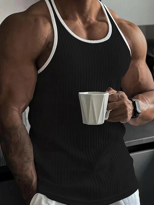 Men's Sleeveless Muscle Tank Tops with Racerback Design