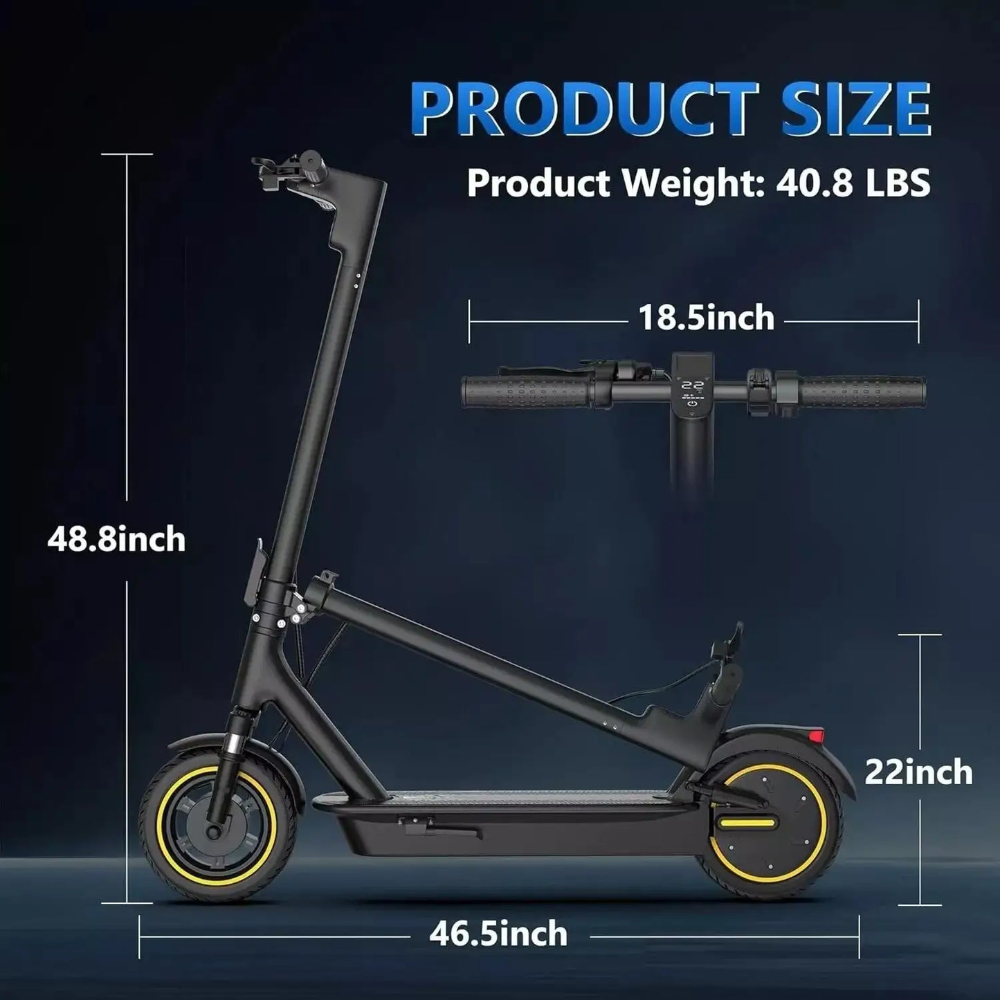 LADPED LPMAX 10" Solid tires Folding Electric Scooter 22MPH 500W 14.5AH 28Miles   Dual Shock Absorber EScooter