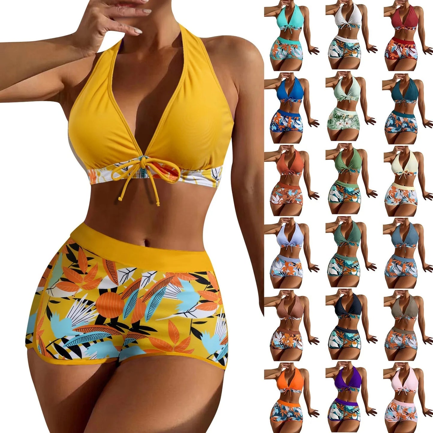 Shorts Bikinis Set  High Waist Swimsuit Women S