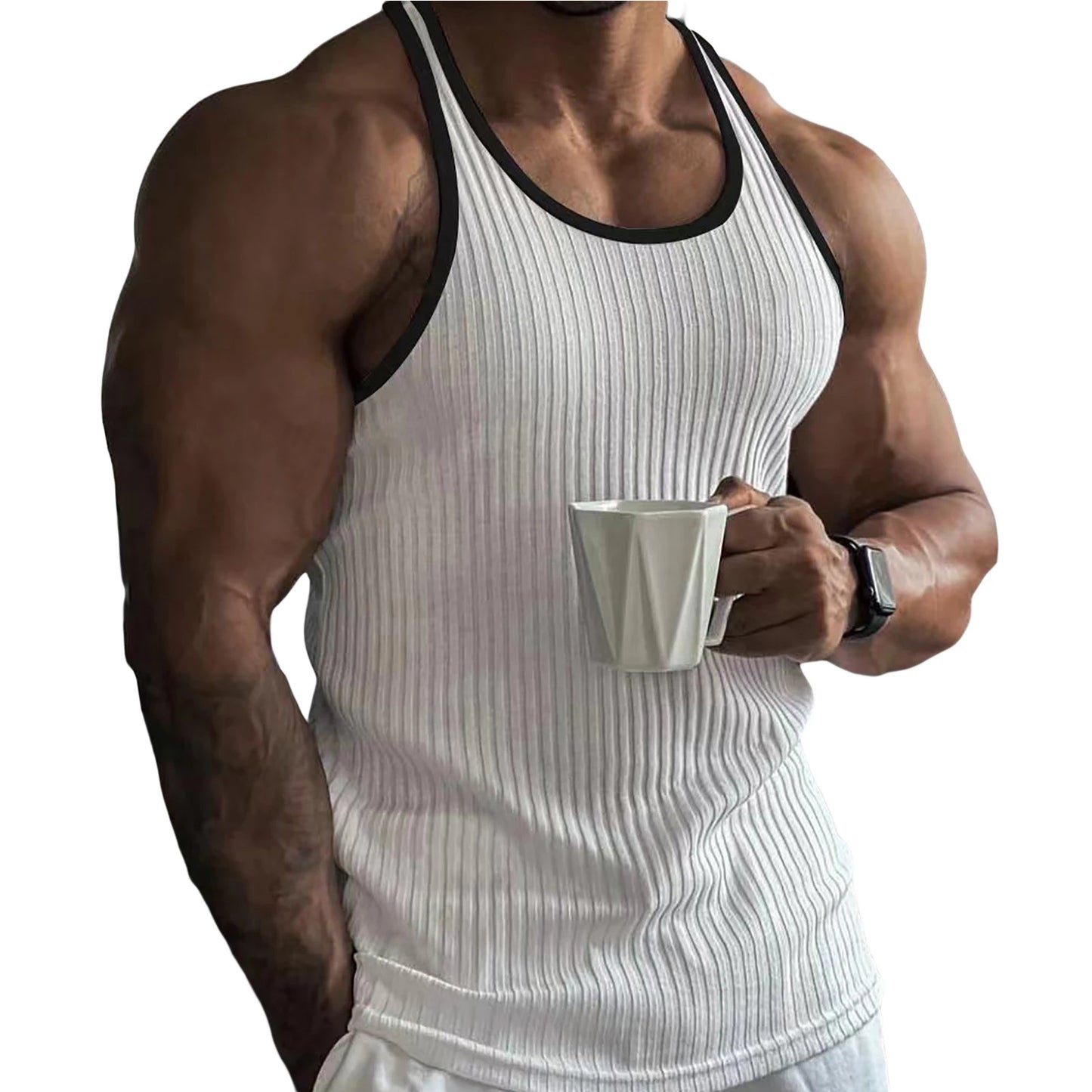 Men's Sleeveless Muscle Tank Tops with Racerback Design