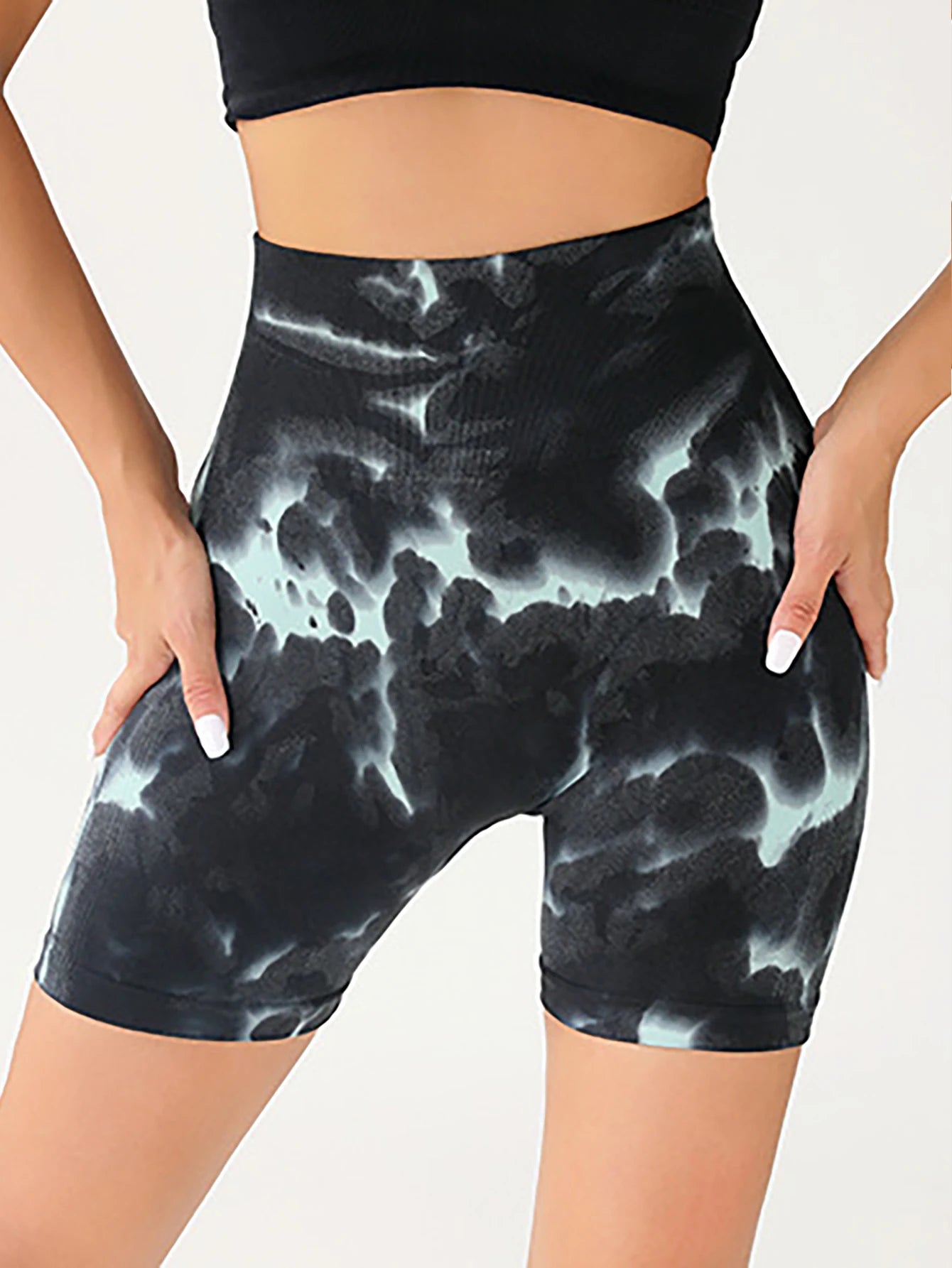 3 Pack Us Local Women's Tie-Dye Spring Summer Fitness Yoga Gym Shorts,