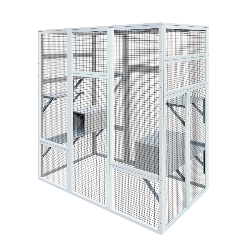 62.6" Outdoor Wooden Cat House Large Catio,  Solid Wood