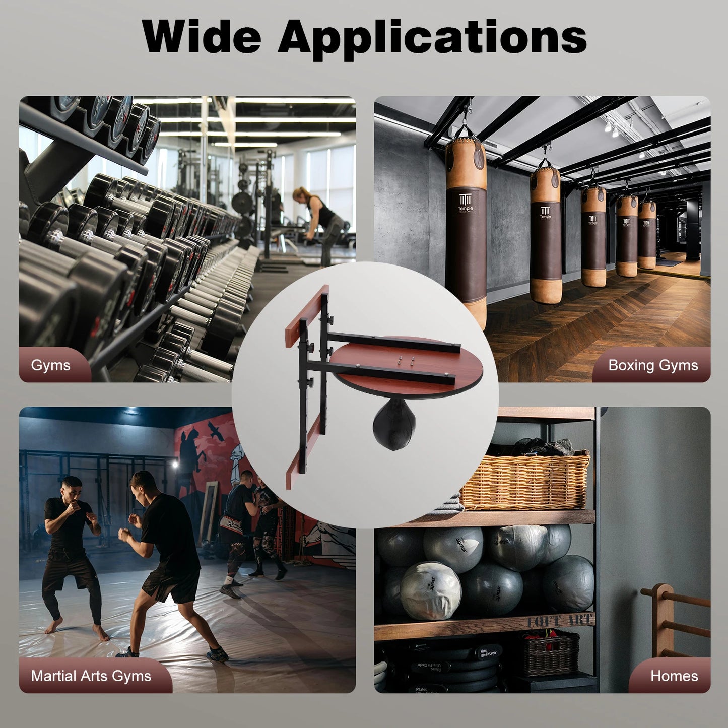 Heavy Duty Adjustable Speed Bag Platform Kit,Professional Wall Mounted Punching Ball