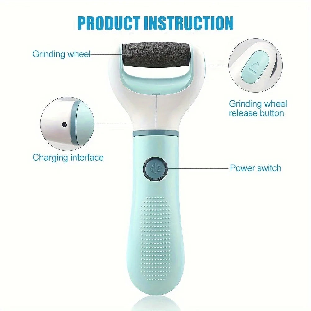1pc Electric Foot Grinder Auto Wireless Remove Dead Skin Calluses  Pedicure Tool