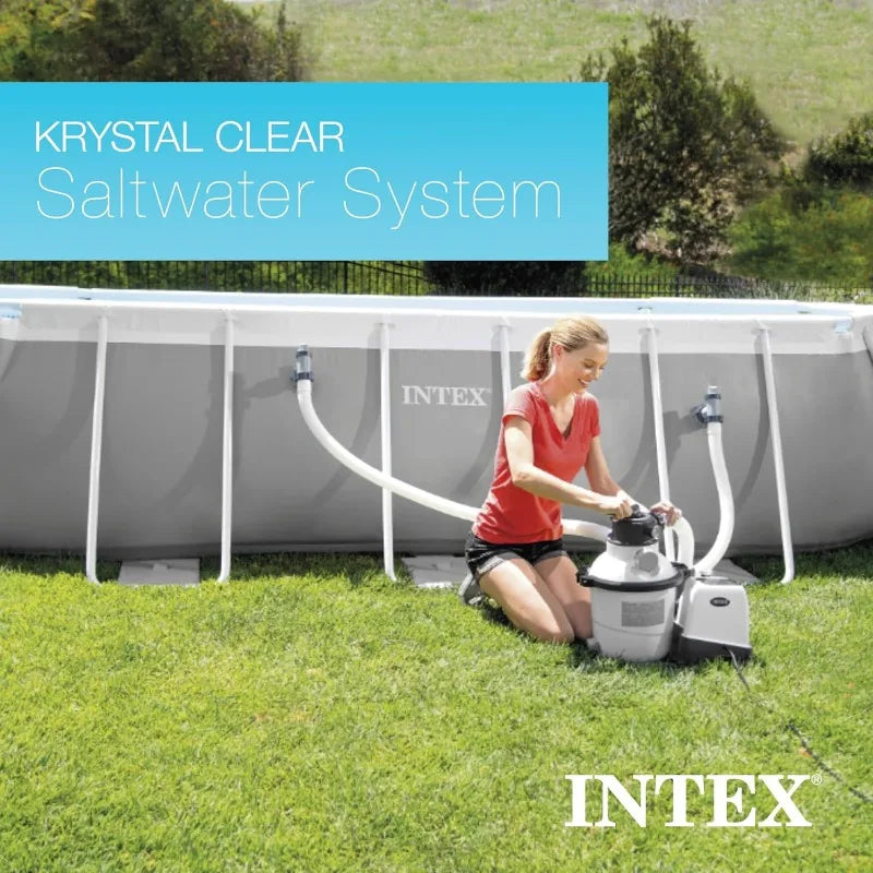 Sand Filter Pump & Saltwater System for Up to 15,000 Gal Pools, - Automatic Algae Control