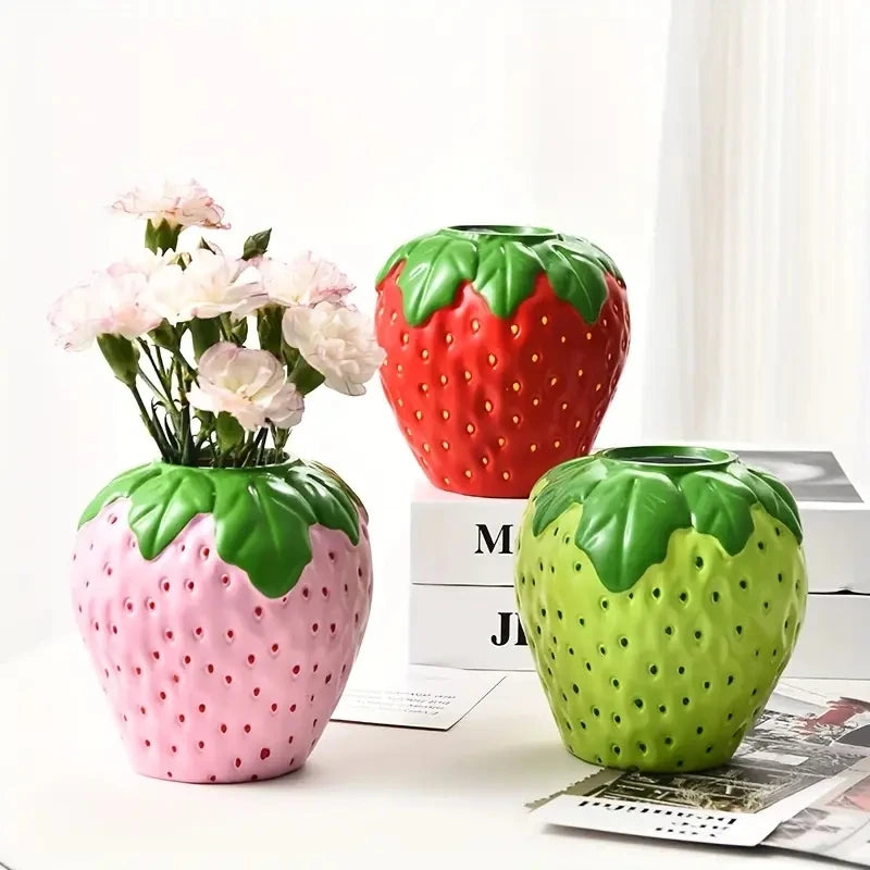 Creative Strawberry Shaped Vase for Flower Arrangement