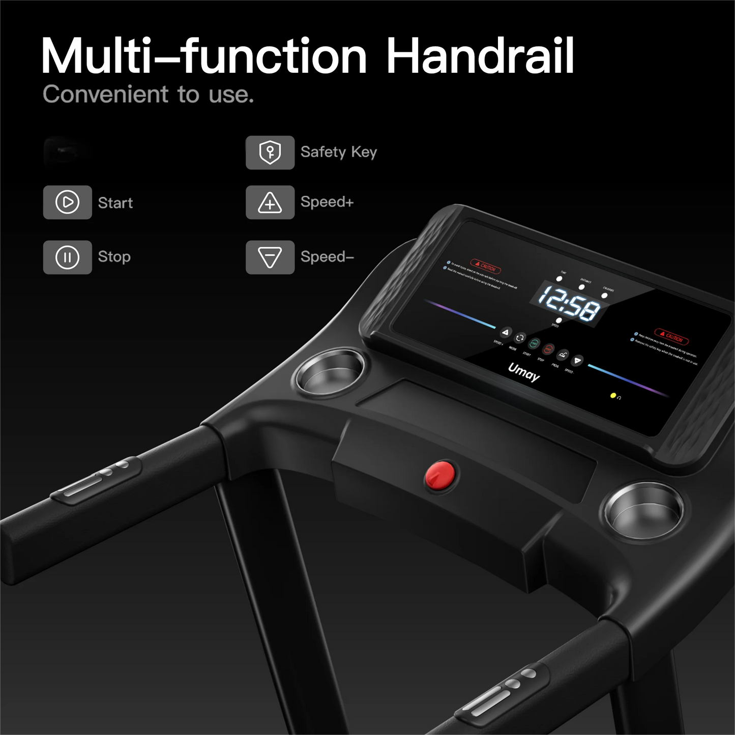 Home Folding Incline Treadmill with Pulse Sensors,