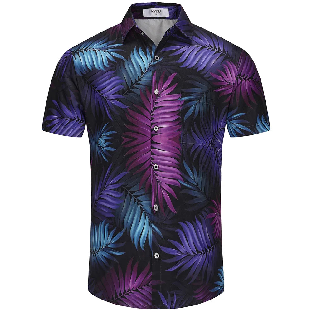 KYKU Hawaiian Shirt for Men -  Summer Clothes with Pockets