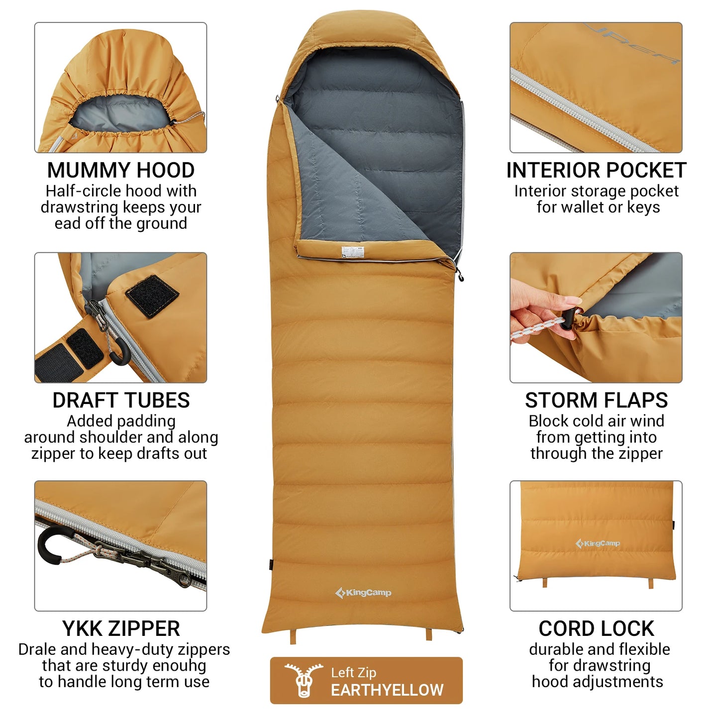 Envelope Sleeping Bag, Camping Sleeping Bag, Lightweight