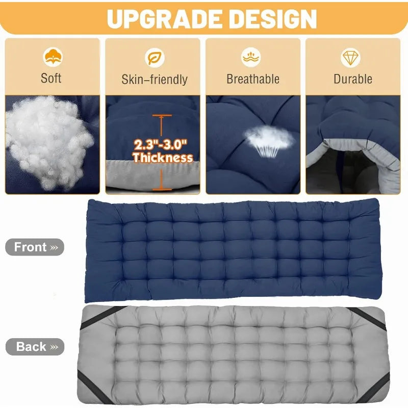 Folding Camping Cot with Mattress, 2 Pack Heavy Duty